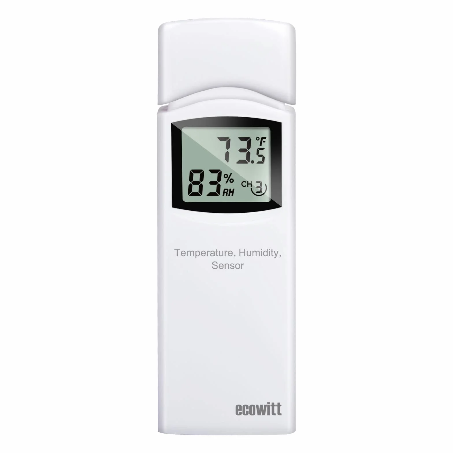 ECOWITT Bezprzewodowy wielokanałowy termometr i higrometr, wewnętrzny i zewnętrzny miernik temperatury i wilgotności z wyświetlaczem LCD, zdalne monitorowanie aplikacji WH31
