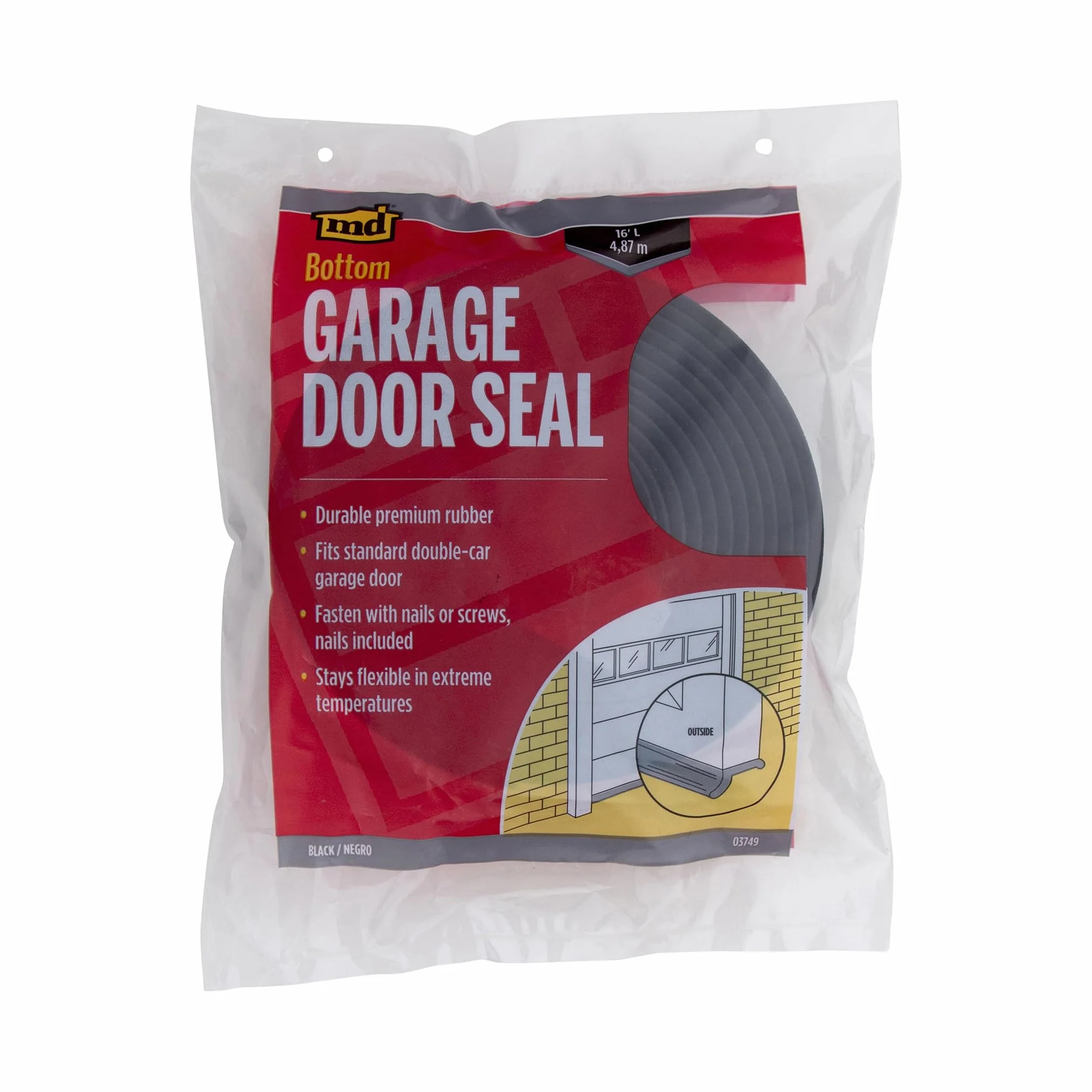Md 16 Rubber Products Garage Door Bottom Seal 03749