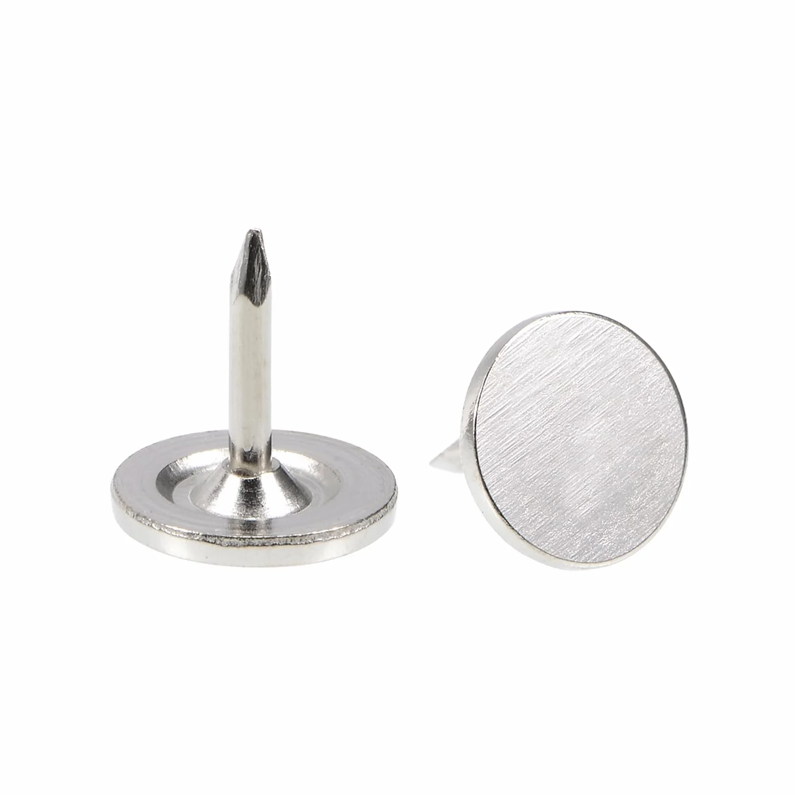 QUARKZMAN 30 szt. Gwoździe tapicerskie, płaska głowica 9,5 mm x 10 mm, dekoracyjne gwoździe meblowe, szpilki meblowe, sofy, zagłówki, srebrne