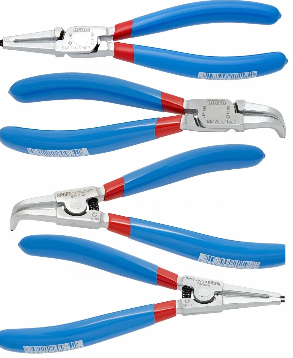 Unior 539PLUS/1DPCT zestaw szczypiec do pierścieni zabezpieczających Plus w torbie, 180 mm