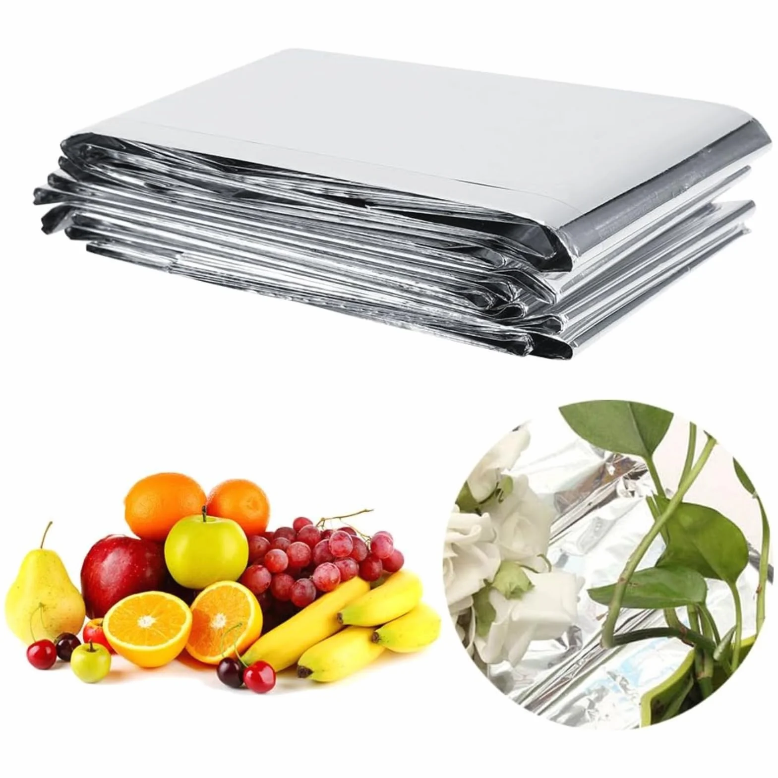 Folia odblaskowa PETP 210x120 cm srebrna do szklarni i ogrodu