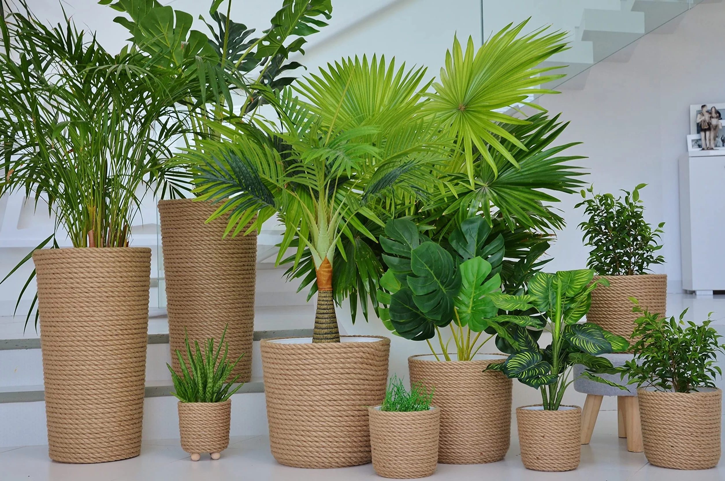 Osłonka 28 Styl BOHO Eko Natural pleciony sznurek jutowy koszyk z trawy JUTA Etno