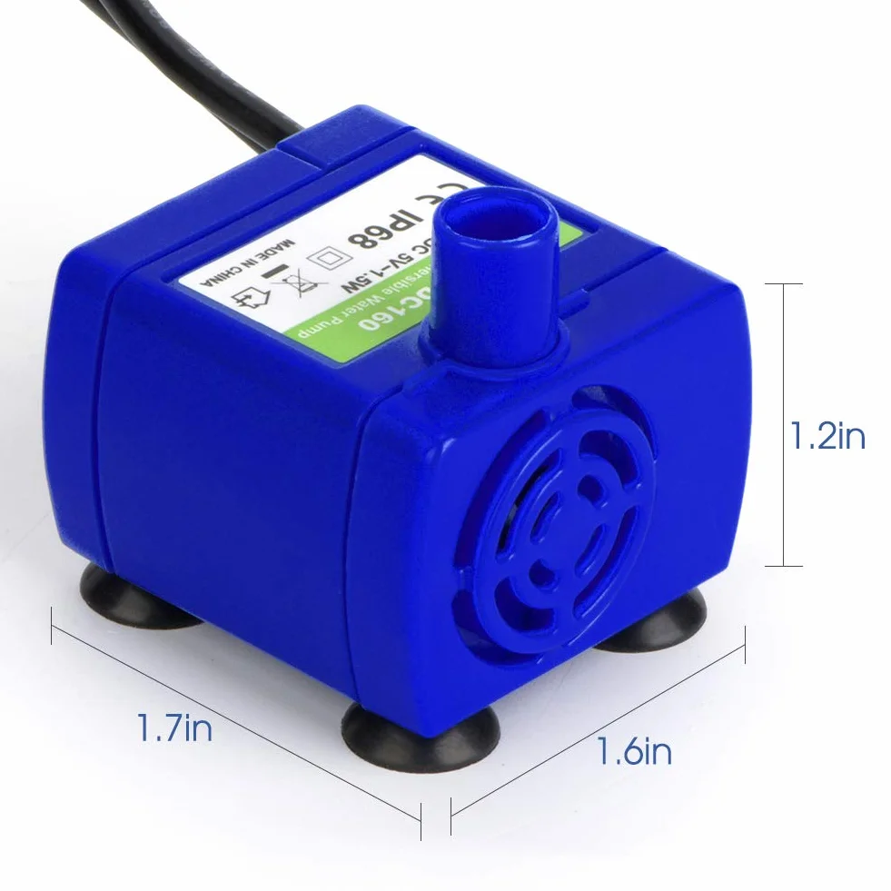 Pompa do Fontanny dla Kota Zatapialna LED 5V USB Cicha Energooszczędna