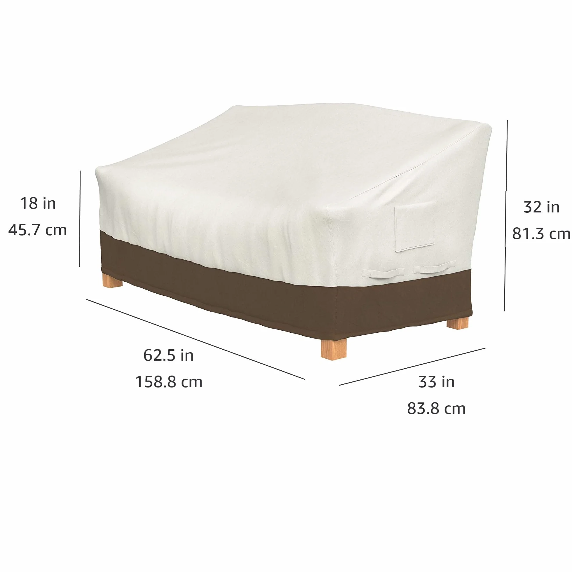 Amazon Basics Pokrowiec na sofę 3-osobową z uchwytami na taras