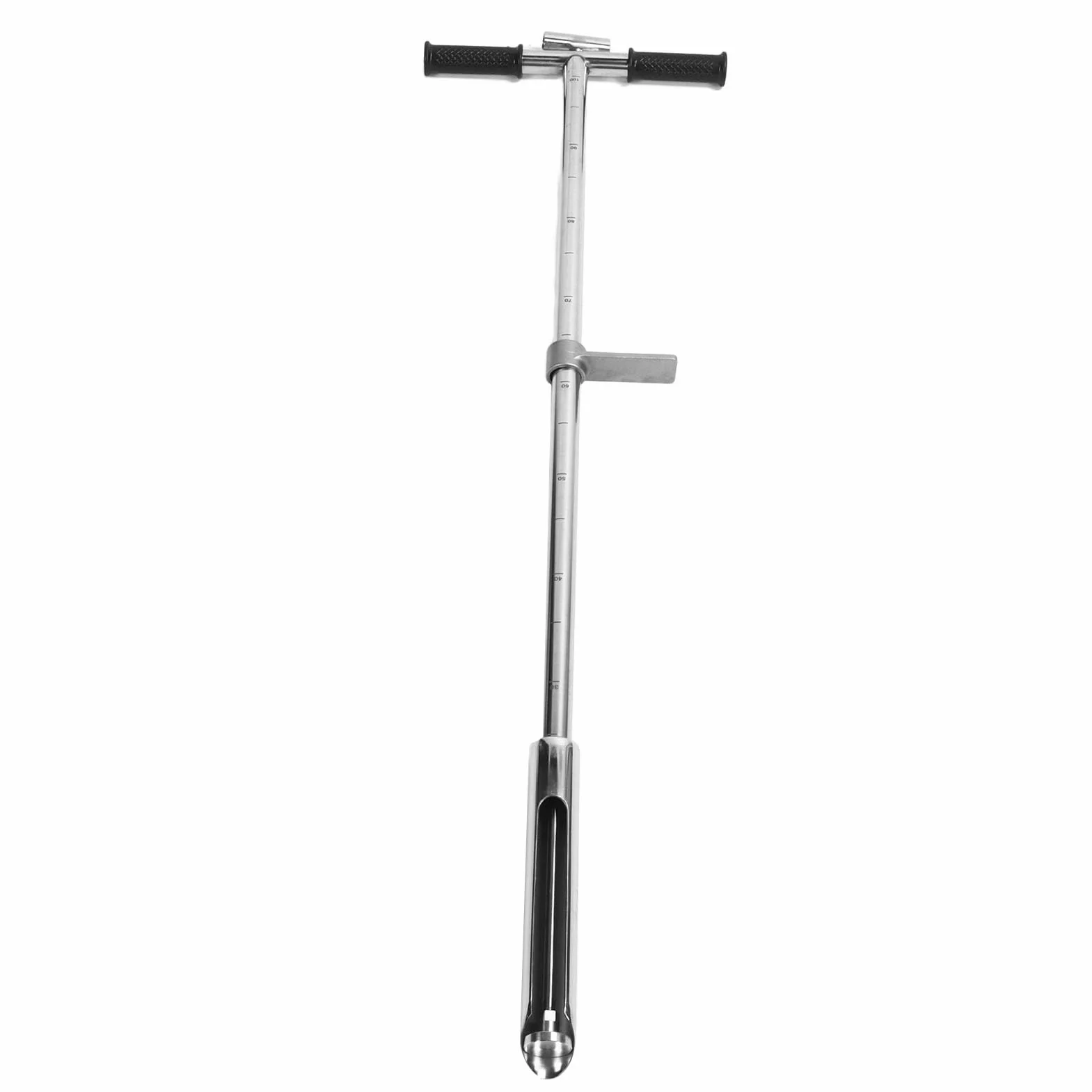 Wakects Sonda do badania gleby, sonda do próbkowania gleby ze stali nierdzewnej, 105 cm, zestaw do testowania gleby w stylu T, z pedałem i uchwytem, wlot 38 mm do pobierania próbek gleby, pielęgnacji