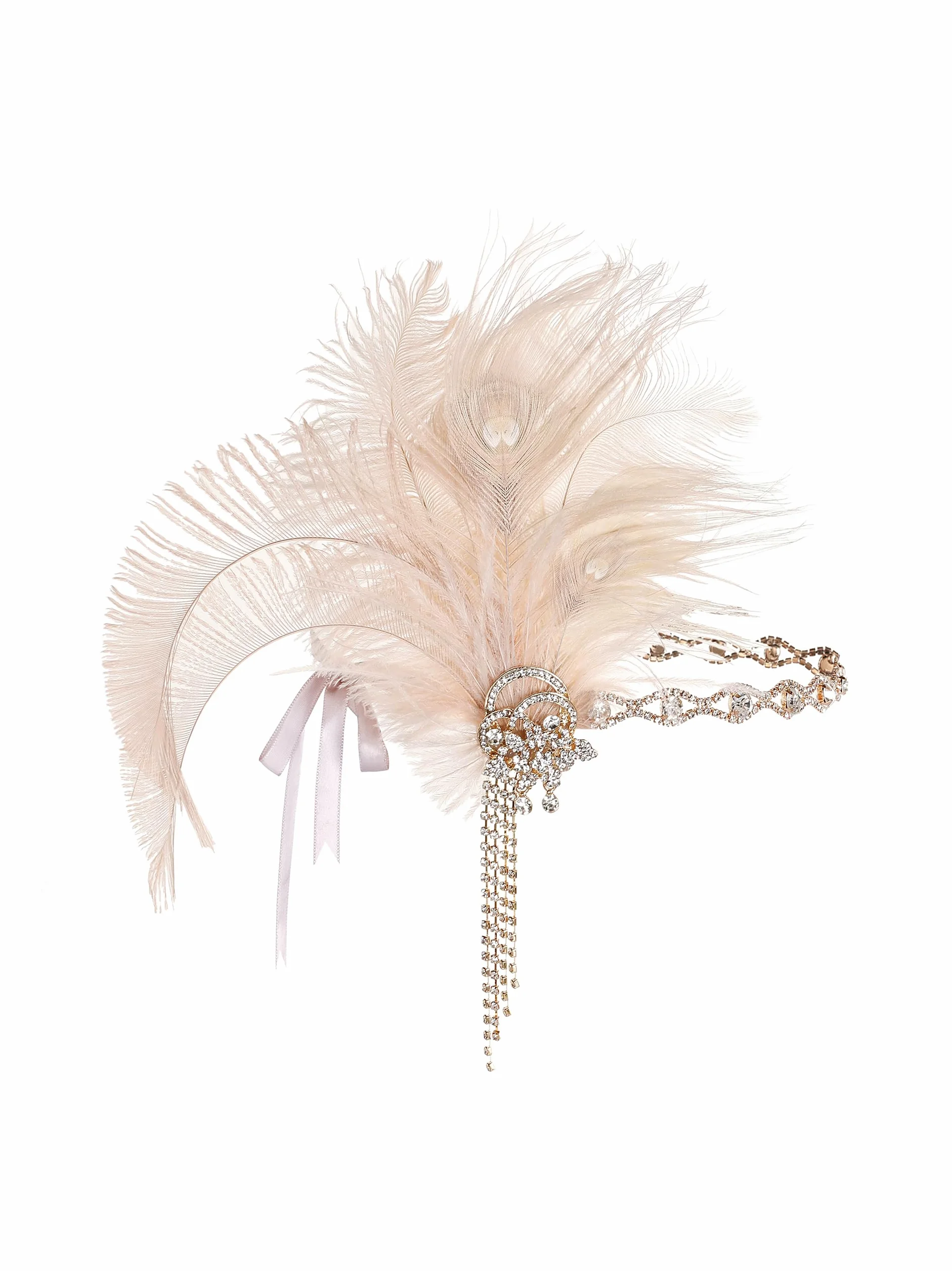 BABEYOND Opaska na głowę z lat 20. XX wieku Flapper - Ryczące lata 20. Wielki Gatsby Feather opaska na głowę lata 20. XX wieku Flapper Gatsby akcesoria