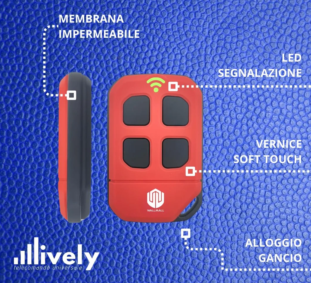 Lively Uniwersalny wodoodporny pilot do bramy 433/433,92 MHz z 4 niezależnymi przyciskami, kompatybilny ze stałymi kodami o długiej żywotności baterii (zielony mech)