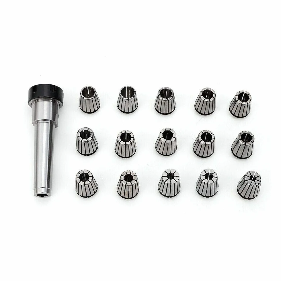 15 x zestaw tulejek zaciskowych uchwyt zaciskowy uchwyt zaciskowy z MK2 MK3 MK4 M10 M12 M16 ER25 zakres mocowania 2-16 mm (stożek: MK2)