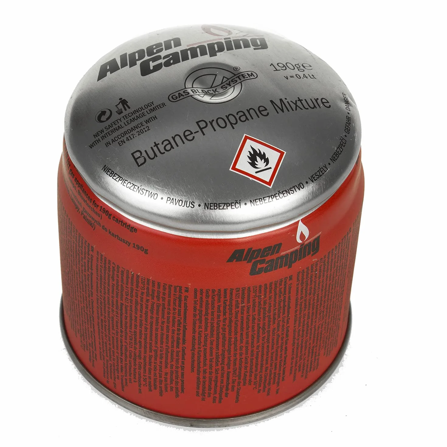 IK006 400 ml / 190 g kartusz gazowy propan-butan, wkład do kuchenki gazowej, kuchenki kempingowej, palnika lutowniczego Bunsena, EN417 (12)