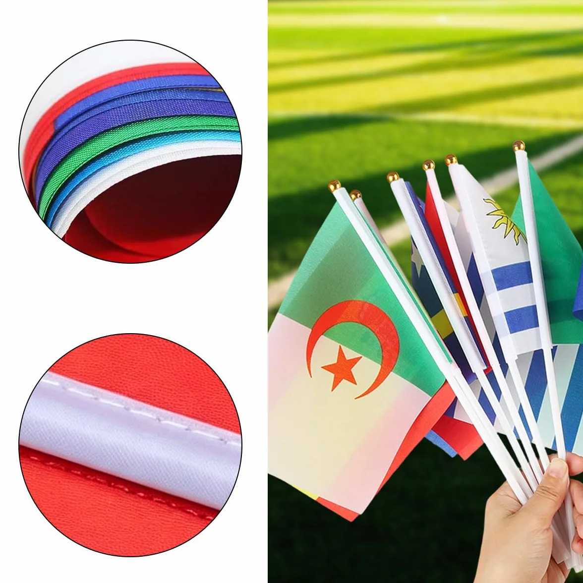 48 flag świata, 2026 Flagi do dekoracji mistrzostw świata, 14 × 21 cm, na mistrzostwa świata, imprezy sportowe, imprezy, dekoracje, mistrzostwa świata w piłce nożnej