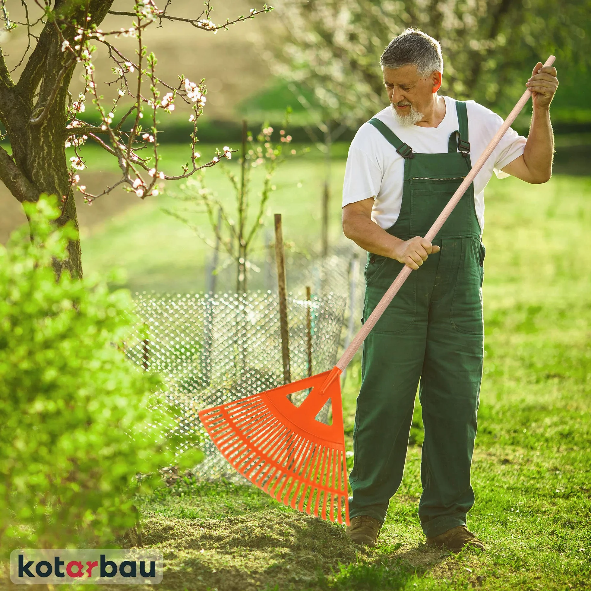 KOTARBAU Grabie wachlarzowe 475 mm, miotła do liści, narzędzia ogrodowe z tworzywa sztucznego