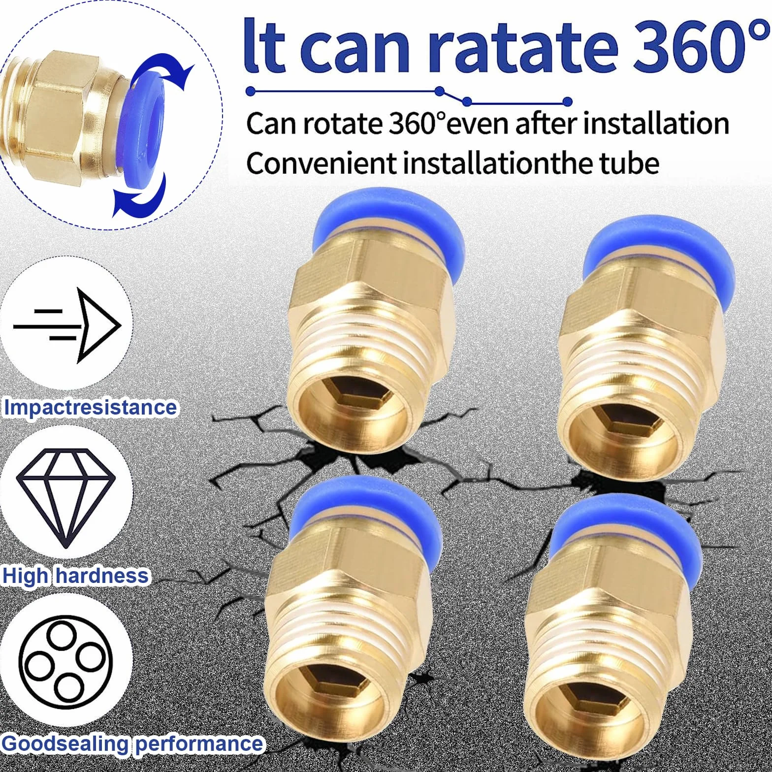 30 sztuk złączy pneumatycznych 6 mm G1/8" BSP gwint zewnętrzny szybkozłączka mosiężna prosta złączka pneumatyczna do urządzeń automatyki tchawicy