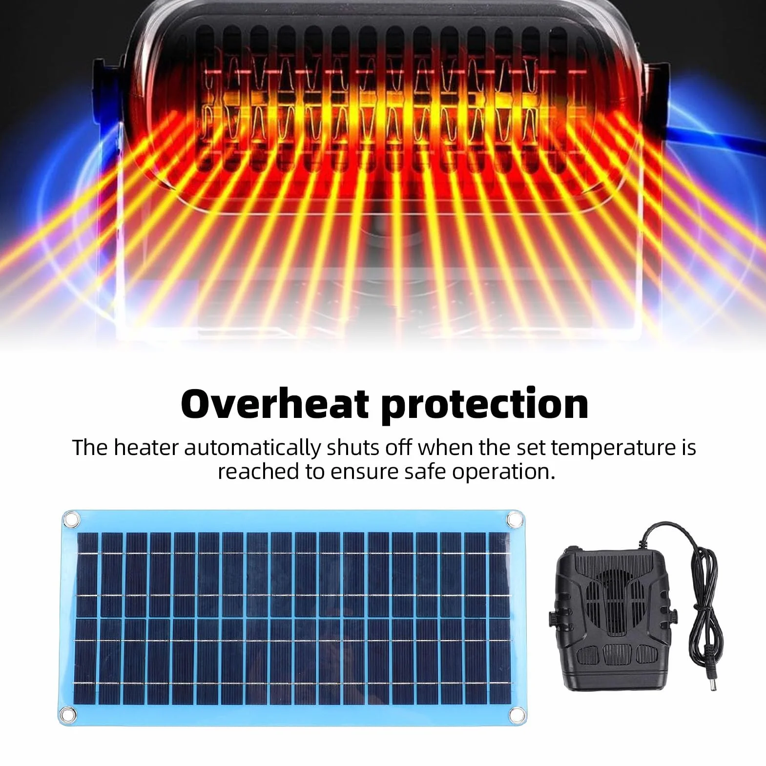 Focket Grzejniki solarne, przenośny grzejnik do kurnika 30 W z zabezpieczeniem przed przegrzaniem, zasilany energią słoneczną do szklarni, suszenia, ogrzewania, kuwety dla zwierząt