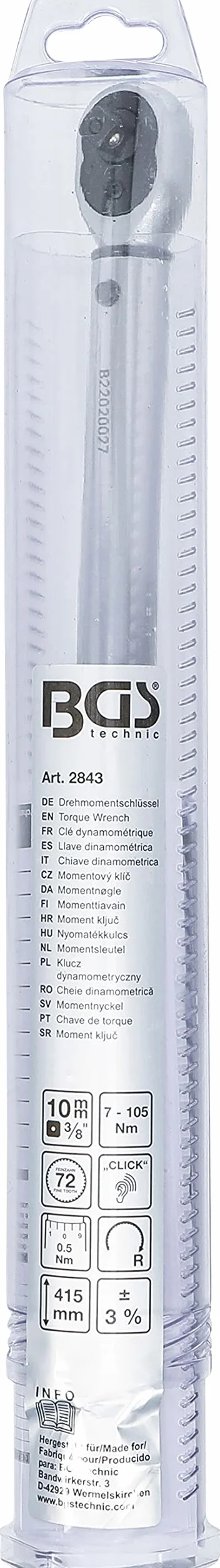 BGS 2843 | Klucz dynamometryczny | 10 mm (3/8") | 7-105 Nm