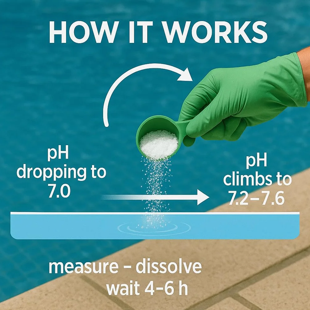Granulat pH Plus 10 kg w wiaderku, średnia wartość pH w basenie, płyn do pielęgnacji wody z hydromasażem, do krystalicznie czystej wody, idealny do wszystkich rodzajów basenów, łatwe dozowanie ph+