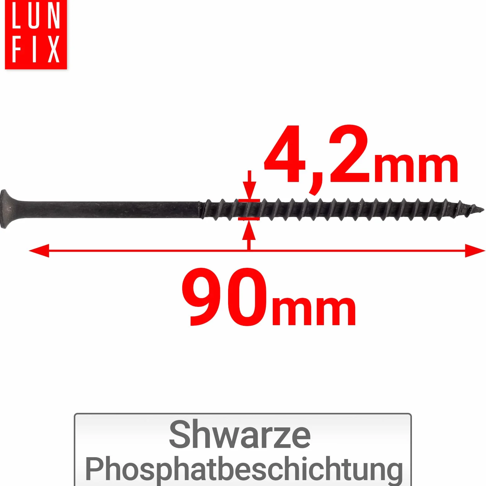 Wkręty do płyt gipsowo-kartonowych 4,2 x 90 mm, 1 kg - 170 sztuk, śruby do płyt gipsowo-kartonowych, czarne śruby do płyt gipsowo-kartonowych, śruby do płyt gipsowo-kartonowych, śruby