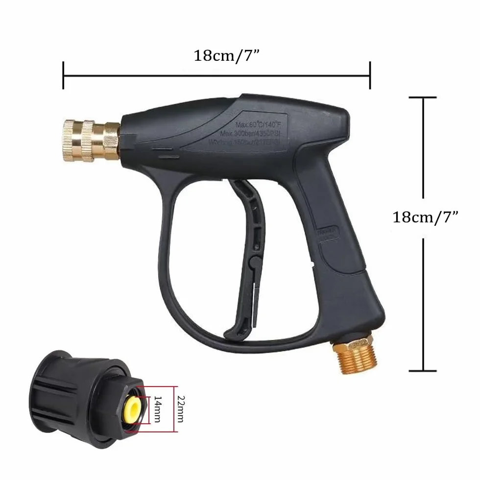 Pistolet do myjki wysokociśnieniowej Karcher 4350 PSI 1/4" M22 14 mm z 5 dyszami i adapterem szybkiego podłączenia