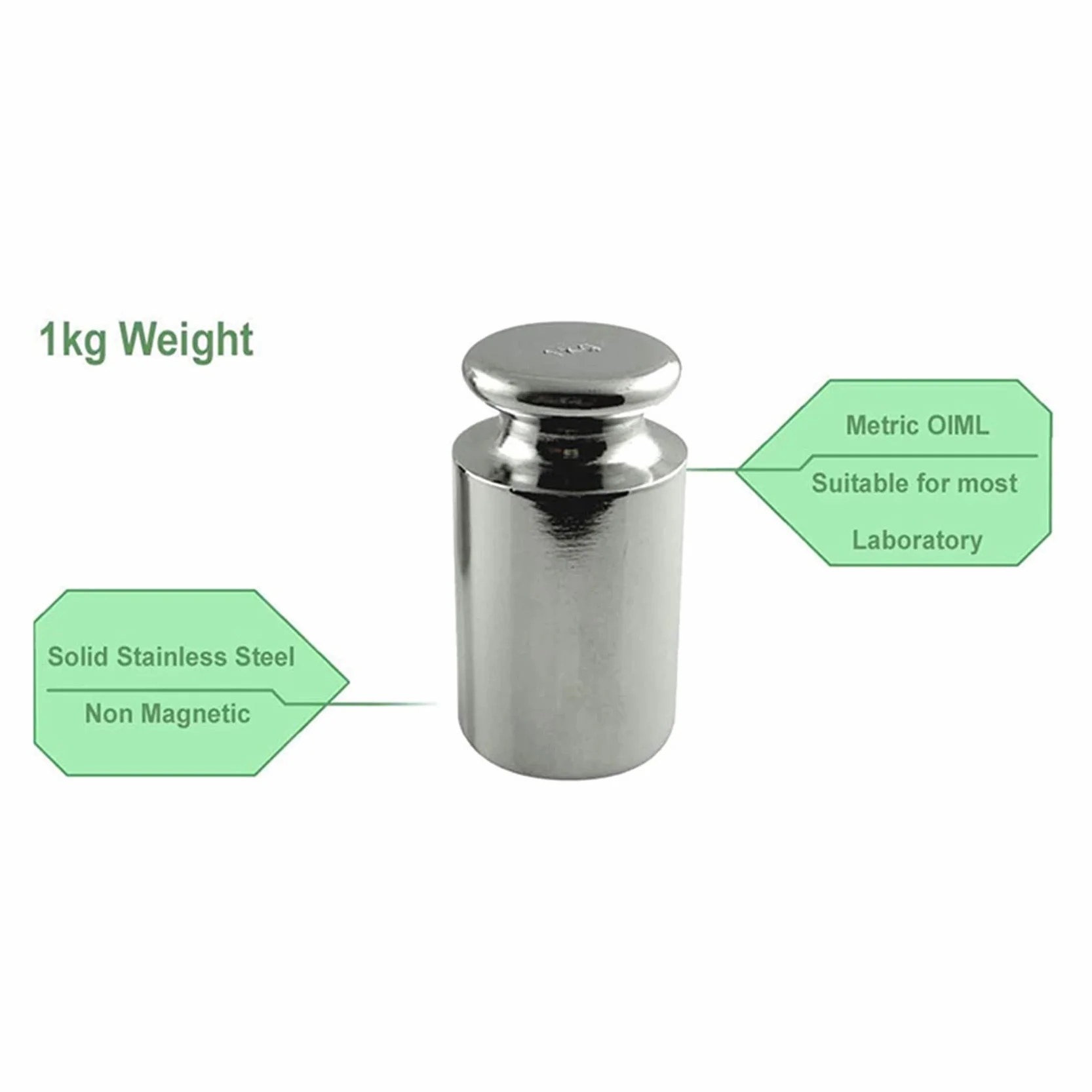 5X OdważNik Kalibracyjny do Wagi Cyfrowej, Stal WęGlowa, Chromowane WykońCzenie, 1000G (1KG WGT)