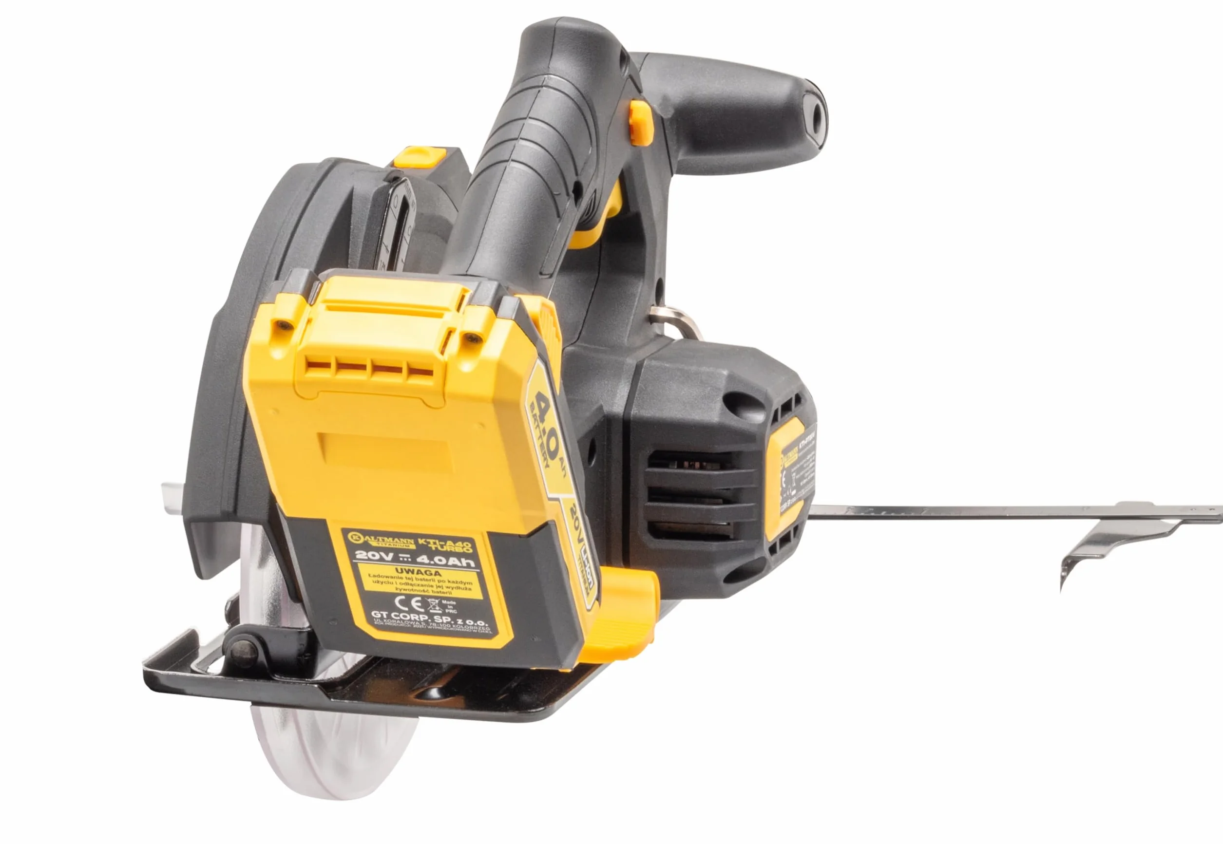 Pilarka tarczowa Kaltmann TITANIUM KTI-PTA20V | 20V | 4300 obr/min | Tarcza 165 mm | Wskaźnik laserowy | Głębokość cięcia 55 mm | Body – bez akumulatora i ładowarki