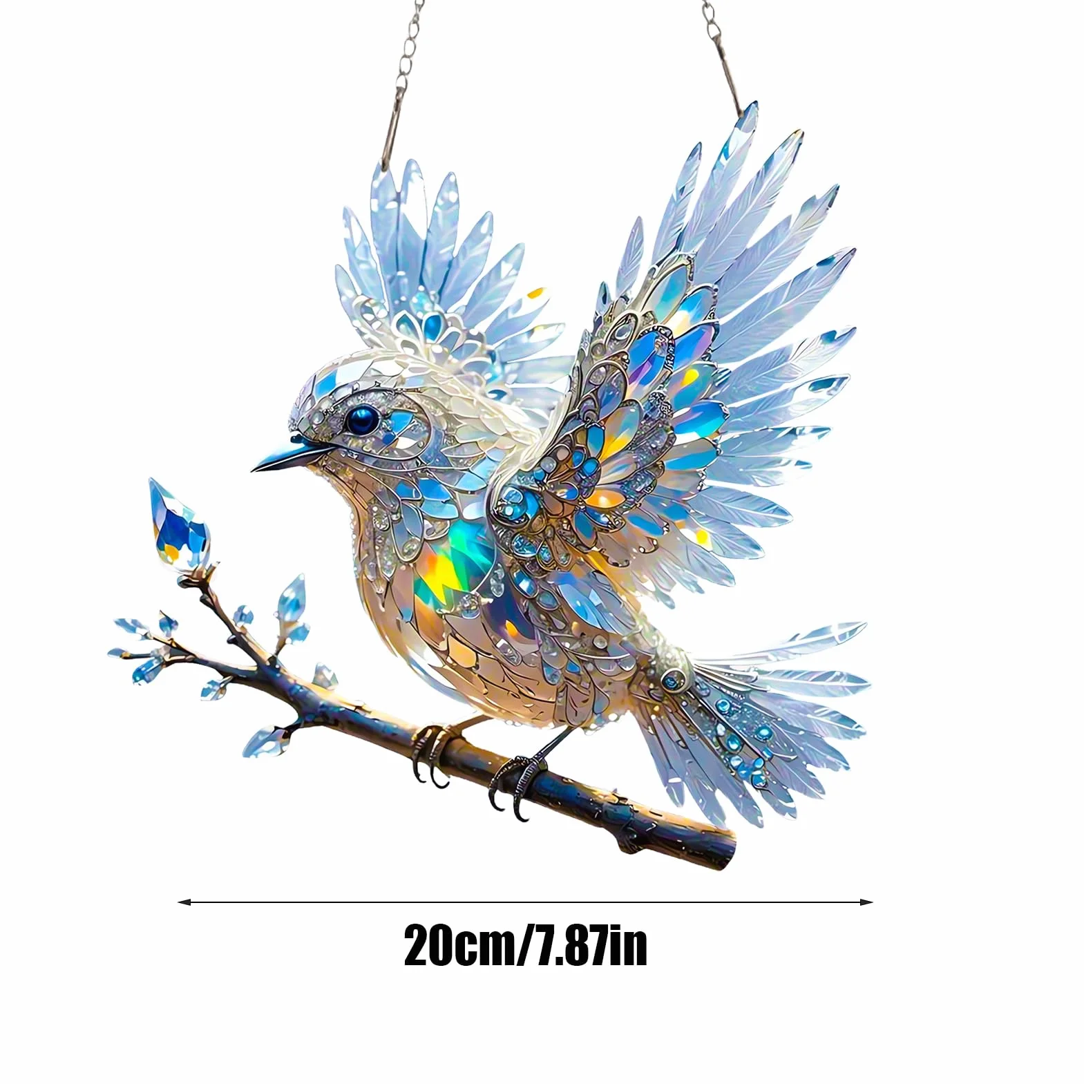 Sztuczny akrylowy łapacz słońca koliber 20 x 20 x 0,2 cm dekoracja ogrodowa