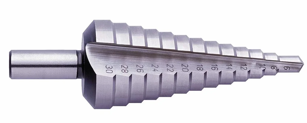 Wiertło stopniowe Exact z prostym wałkiem, 9-36 mm, HSS