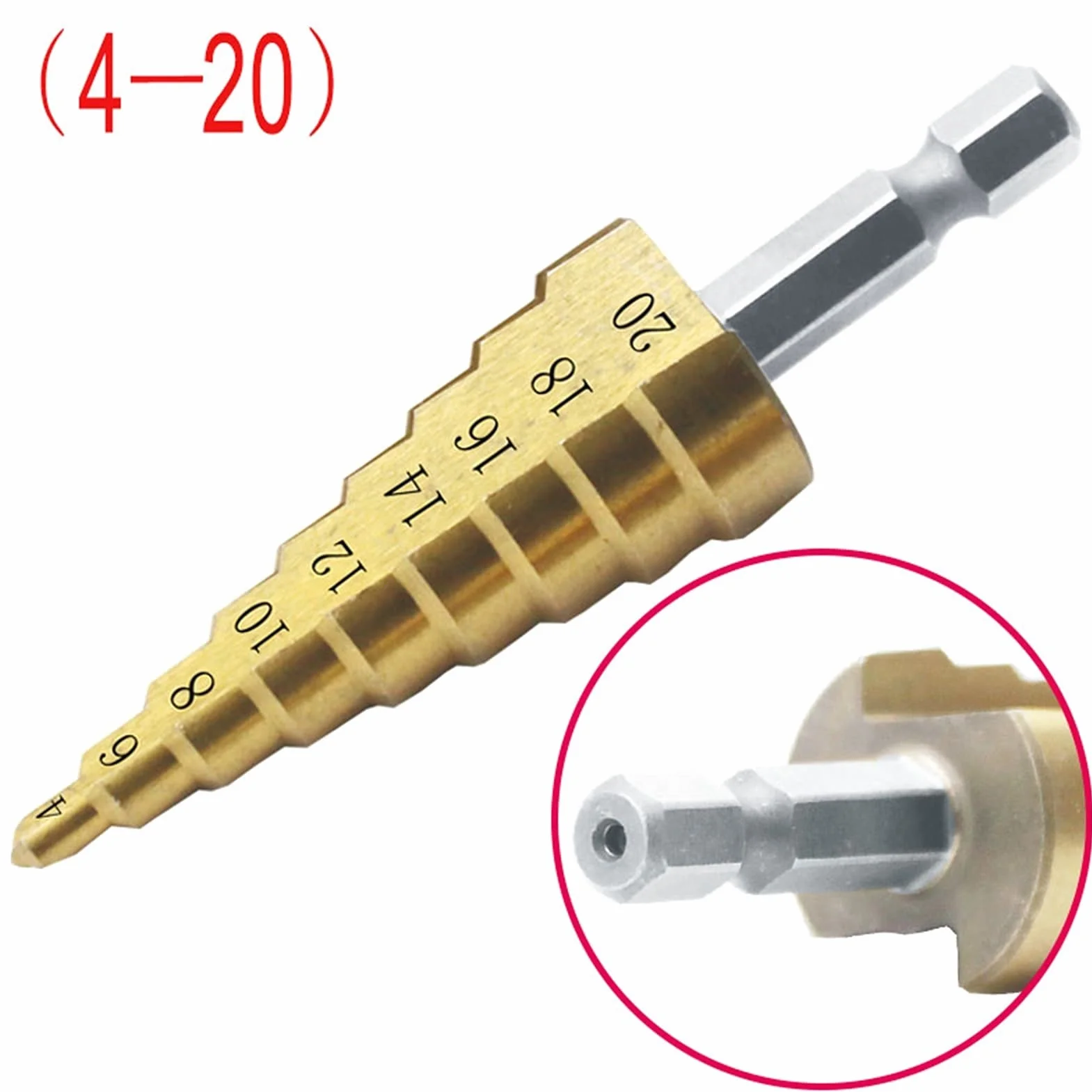 Wiertła do cięcia stali HSS duży stożek stopniowy t-ittan powlekany metal wiertła zestaw narzędzi tnących wycinak otworów 4-12/20/32mm (kolor: 1 szt. 4 20 mm) (1 szt. 4 32 mm)