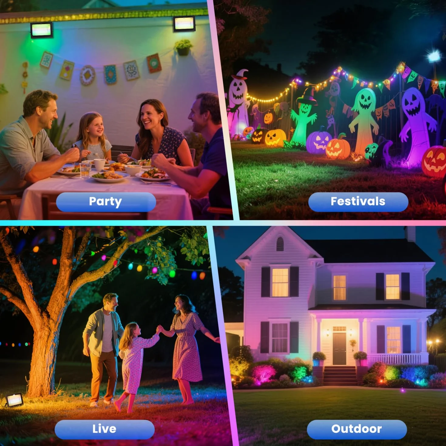 Aigostar - Zewnętrzny reflektor LED RGB, 50W, z pilotem zdalnego sterowania