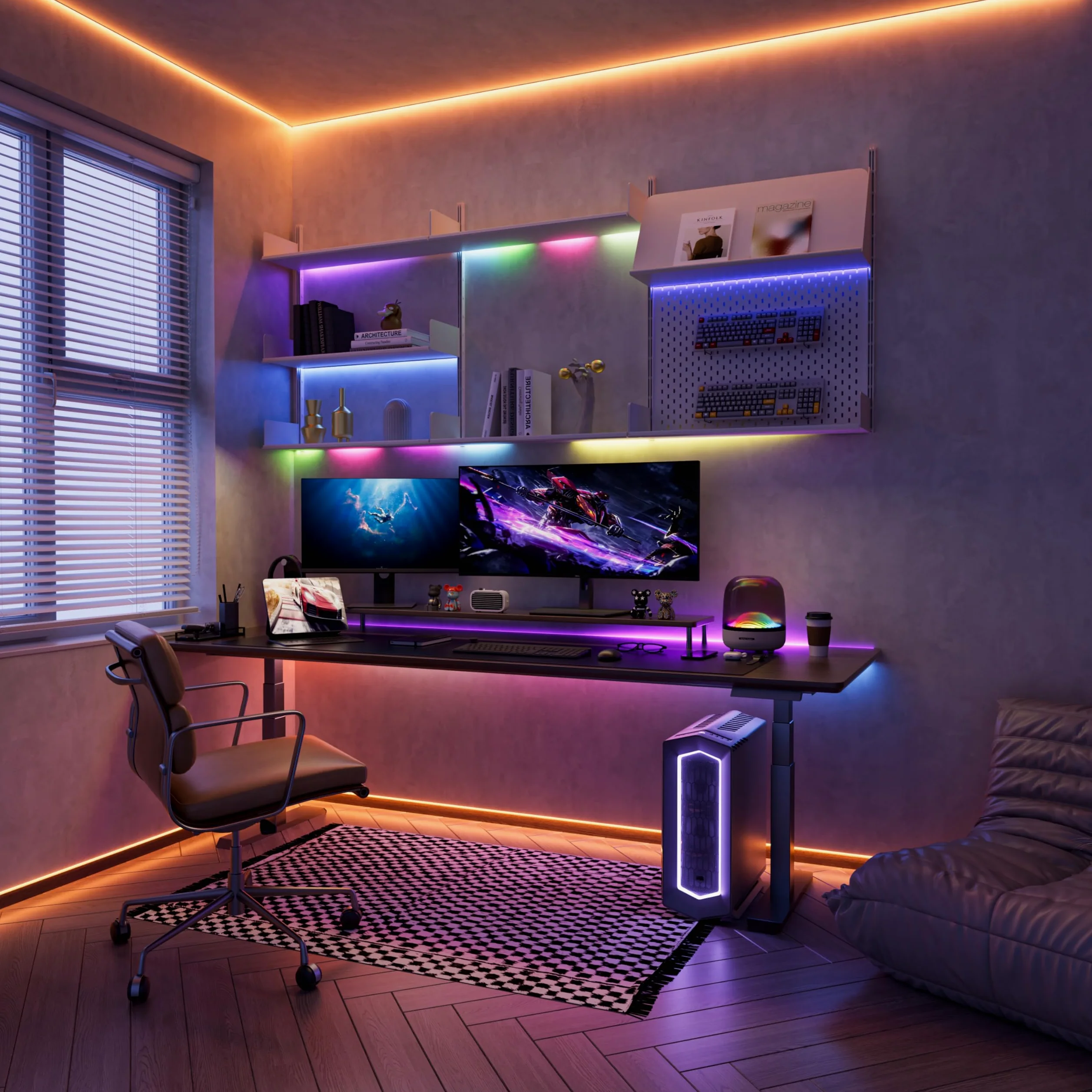 PAUTIX WIFI RGBIC Taśma LED COB 10M Kit, DC24V Piksele zmieniające kolor Adresowa inteligentna RGB LED Ulepszona taśma świetlna dla Alexa/Google Assistant do projektów oświetlenia domu