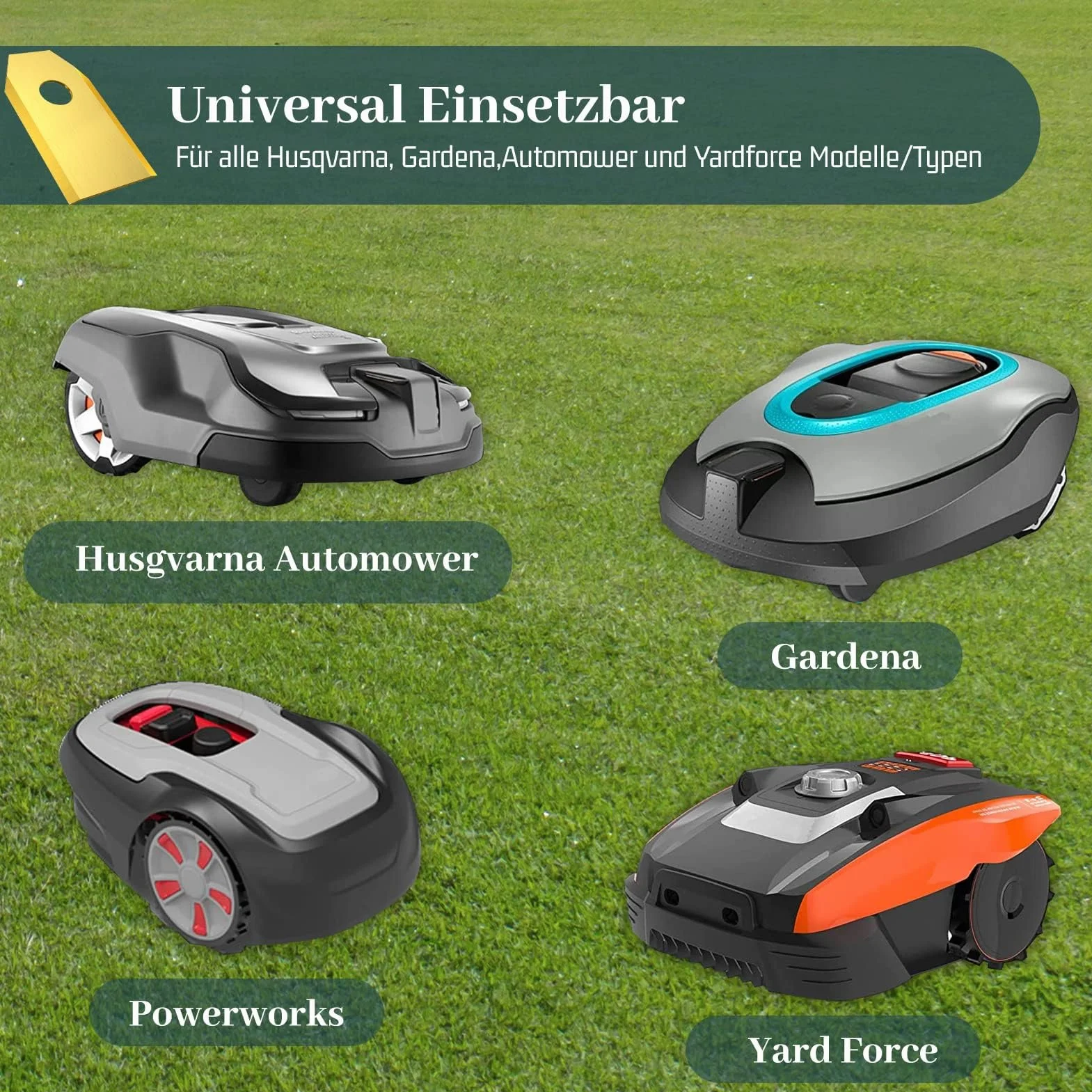 HAUSPROFI 45 ostrza zamienne tytanowe do kosiarki Husqvarna Gardena Yard Force