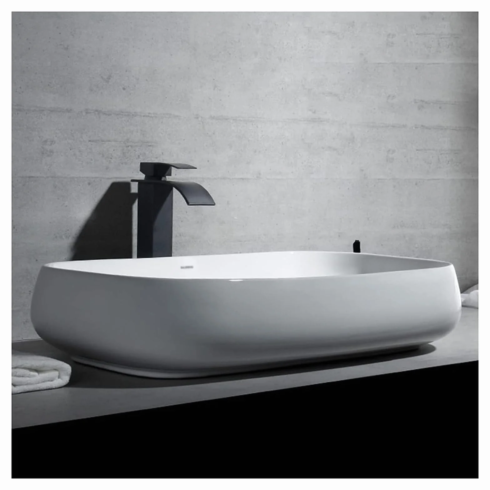 Ceramiczna Umywalka Łazienkowa, Umywalka Nablatowa I Odpływ Pop-Up, Porcelanowa Ceramiczna Umywalka Łazienkowa Nablatowa, Umywalka Artystyczna,One Color 720X410X150mm