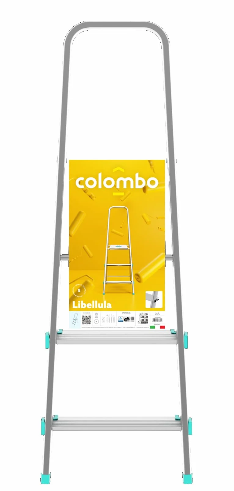 Libellula aluminiowa drabina 3 stopnie srebrna