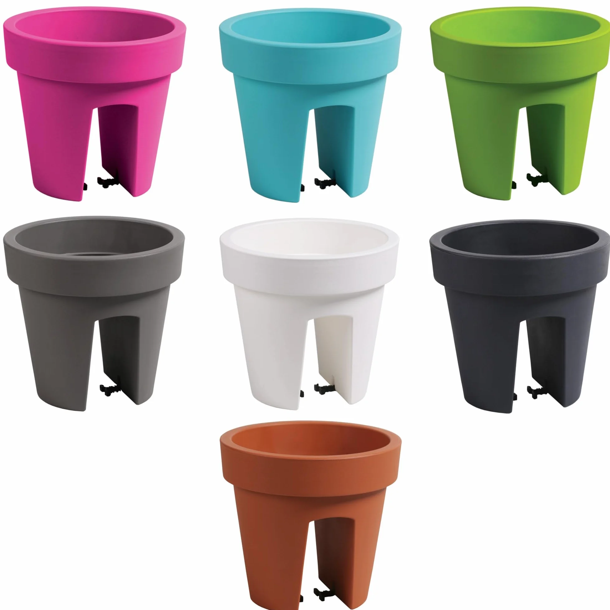botle Skrzynka balkonowa na kwiaty, balustrada balkonowa, 24,5 cm, kolor szary kamień, owalna skrzynka na kwiaty, 5 l