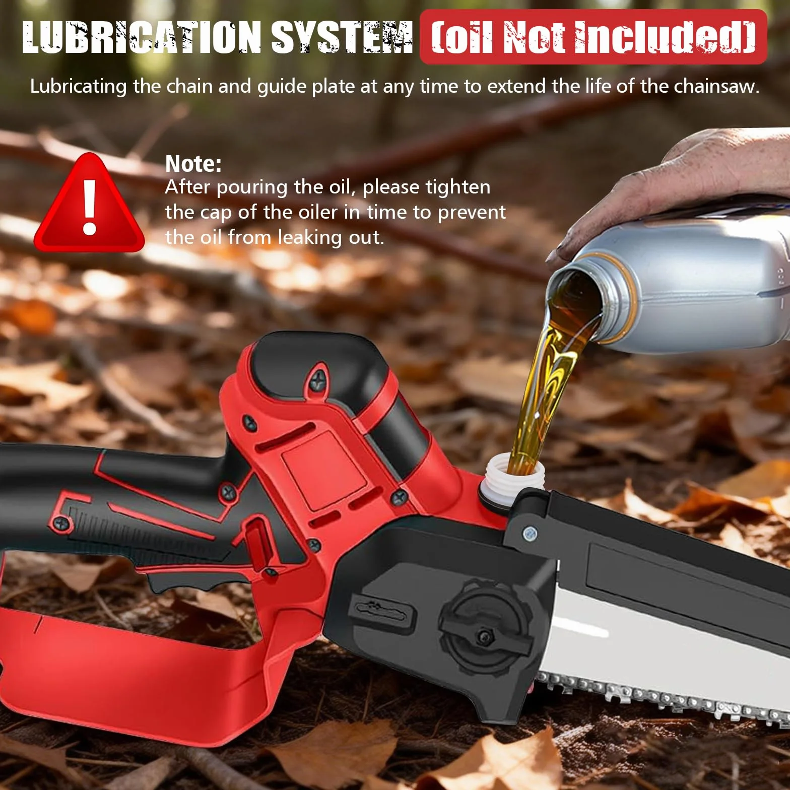 Mini piła łańcuchowa 20 cm, 15 cm, akumulatorowa piła łańcuchowa, kompatybilna z Milwaukee 18 V, ręczna piła łańcuchowa, akumulator z automatycznym olejarką i zamkiem bezpieczeństwa do sekatora
