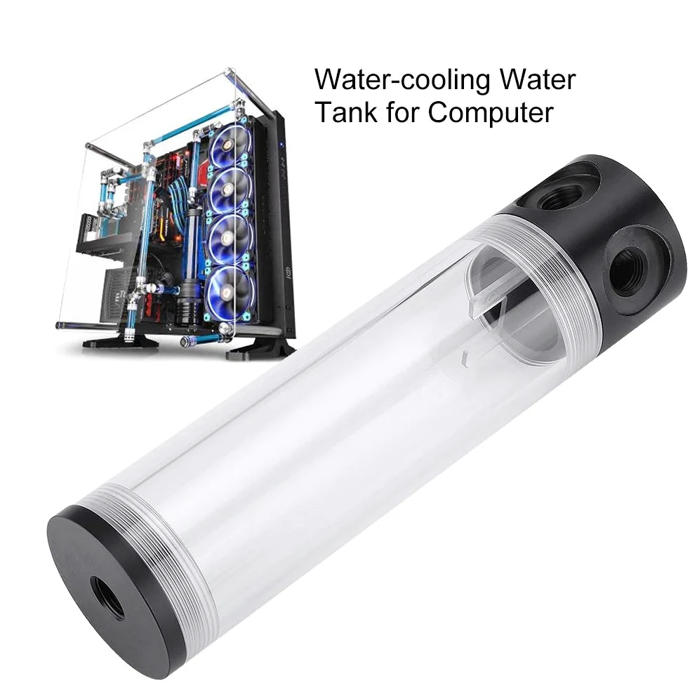Wakects Odporny na Wysokie Temperatury Zbiornik Chłodzony wodą, Cylindryczny Zbiornik na wodę z Gwintem G1/4, do Chłodzenia Komputera DIY (190MM)