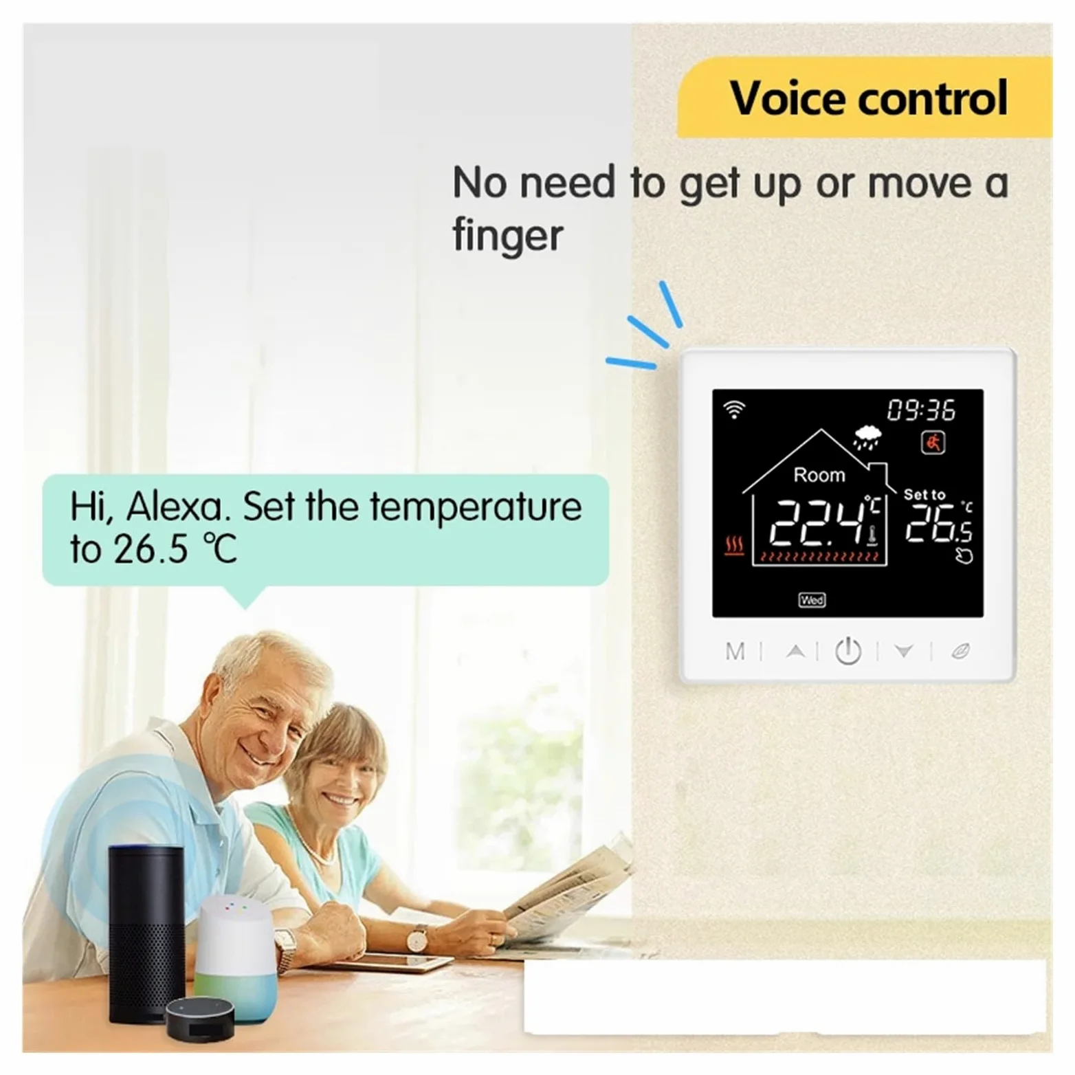 Termostat do ogrzewania podłogowego Programowalny regulator temperatury WiFi elektrycznego ciepłego kotła gazowego Smart Life Work OszczęDza Energię I Koszty Ogrzewania(16A Electric White)