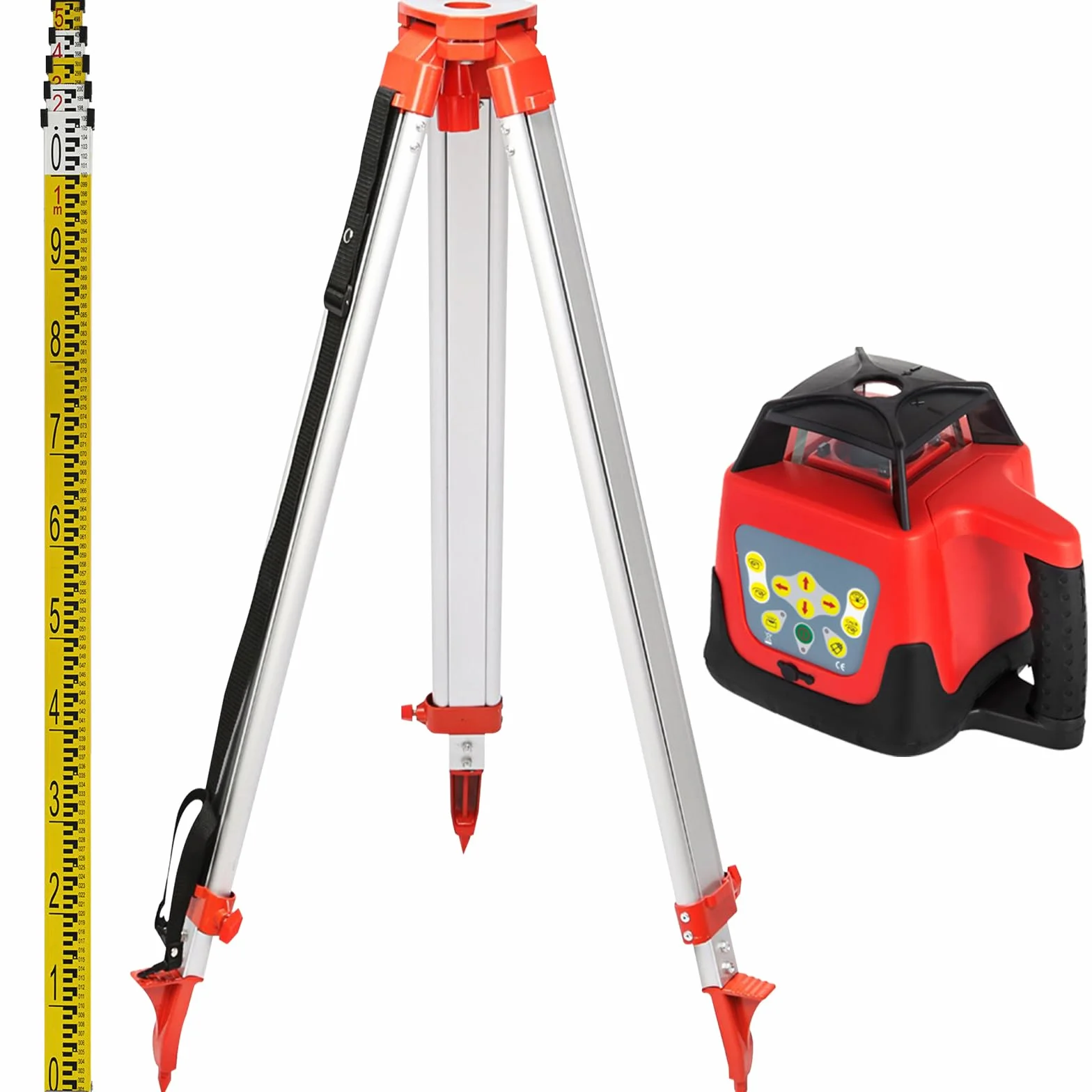 VEVOR Profesjonalny laser rotacyjny maks. zakres roboczy 500 m, zielony, laser liniowy 360 stopni, laserowy wysokościomierz, wodo- i pyłoszczelny, czas pracy na zewnątrz, czas pracy 20 godzin, ze