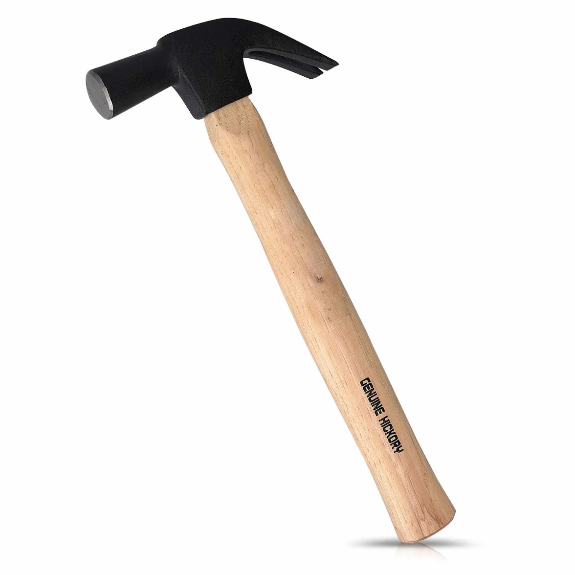 Navaris Młotek pazurowy z drewnianym trzonkiem Hickory – długość trzonka 33 cm – 450 g – głowica młotka ze stali nierdzewnej, drewniany trzonek – młotek z wyciąganiem do paznokci