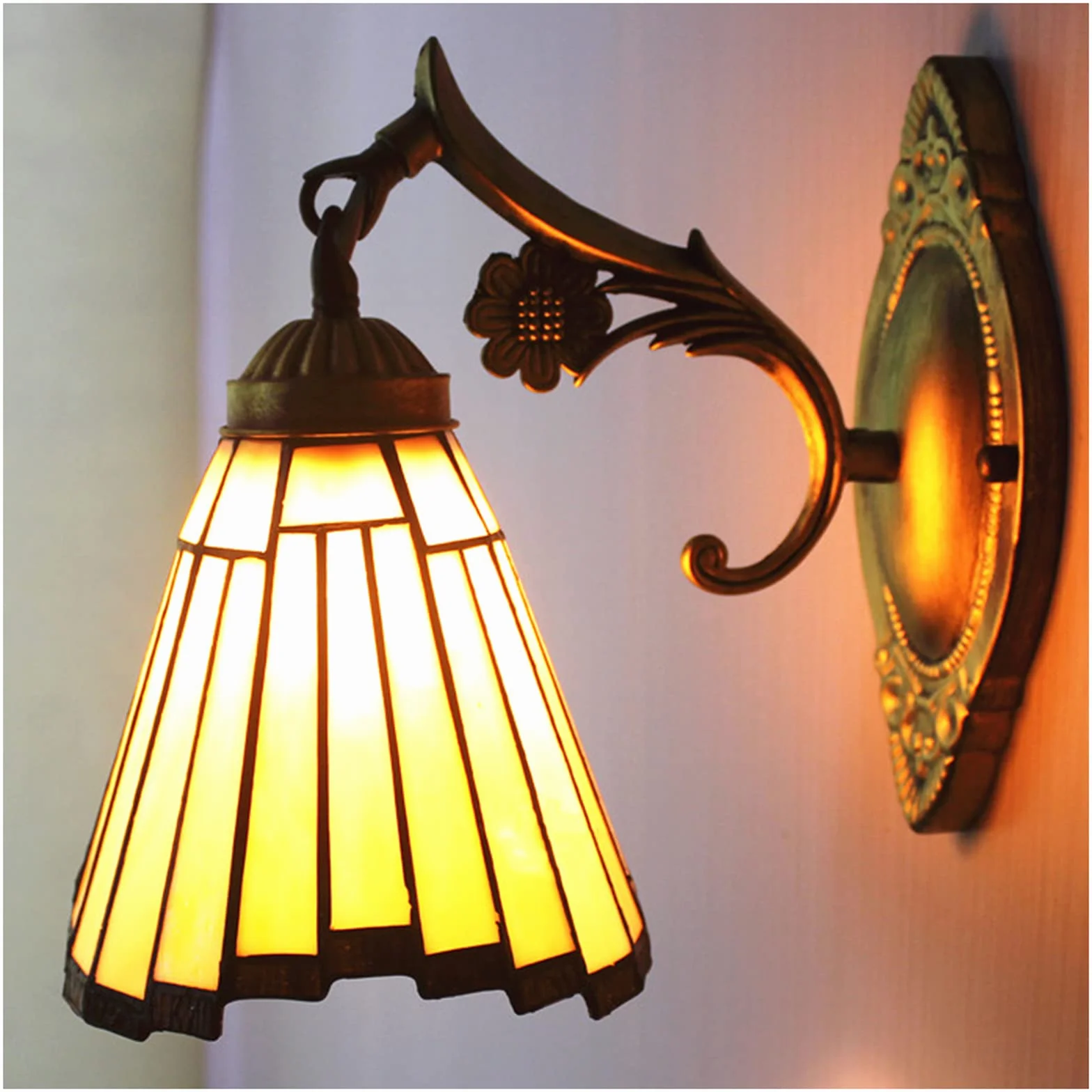 Lampy Ścienne, Kreatywne Lampy Nocne W Stylu Tiffany Ręcznie Robione Witraże Do Domu Do Sypialni, Oświetlenie Wewnętrzne