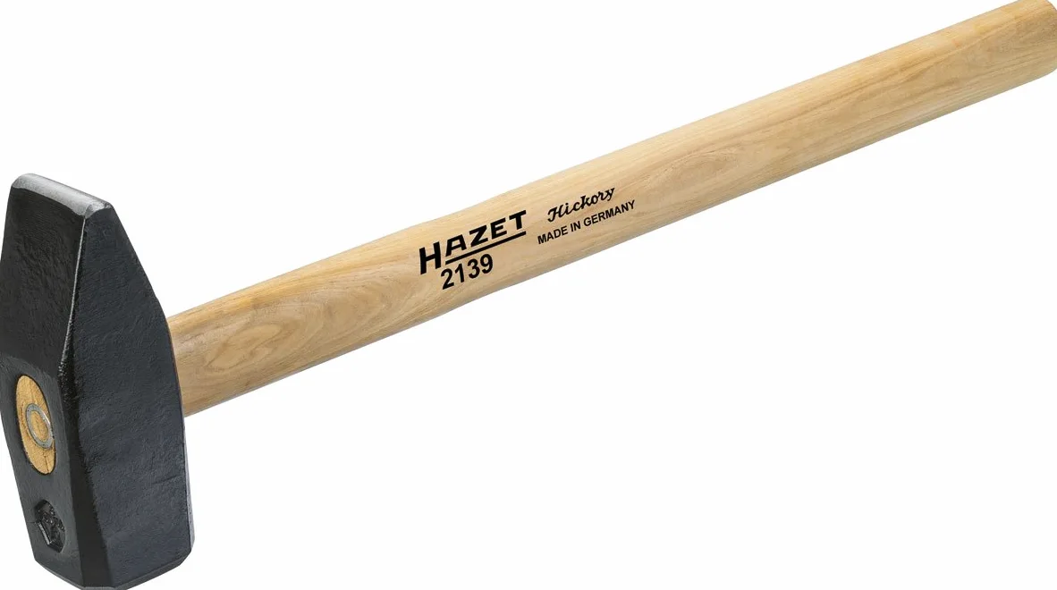 HAZET Młot kowalski 2139-2, kuty łeb młotka, 5 kg, trzonek hikorowy, 800 mm, wszechstronne zastosowanie