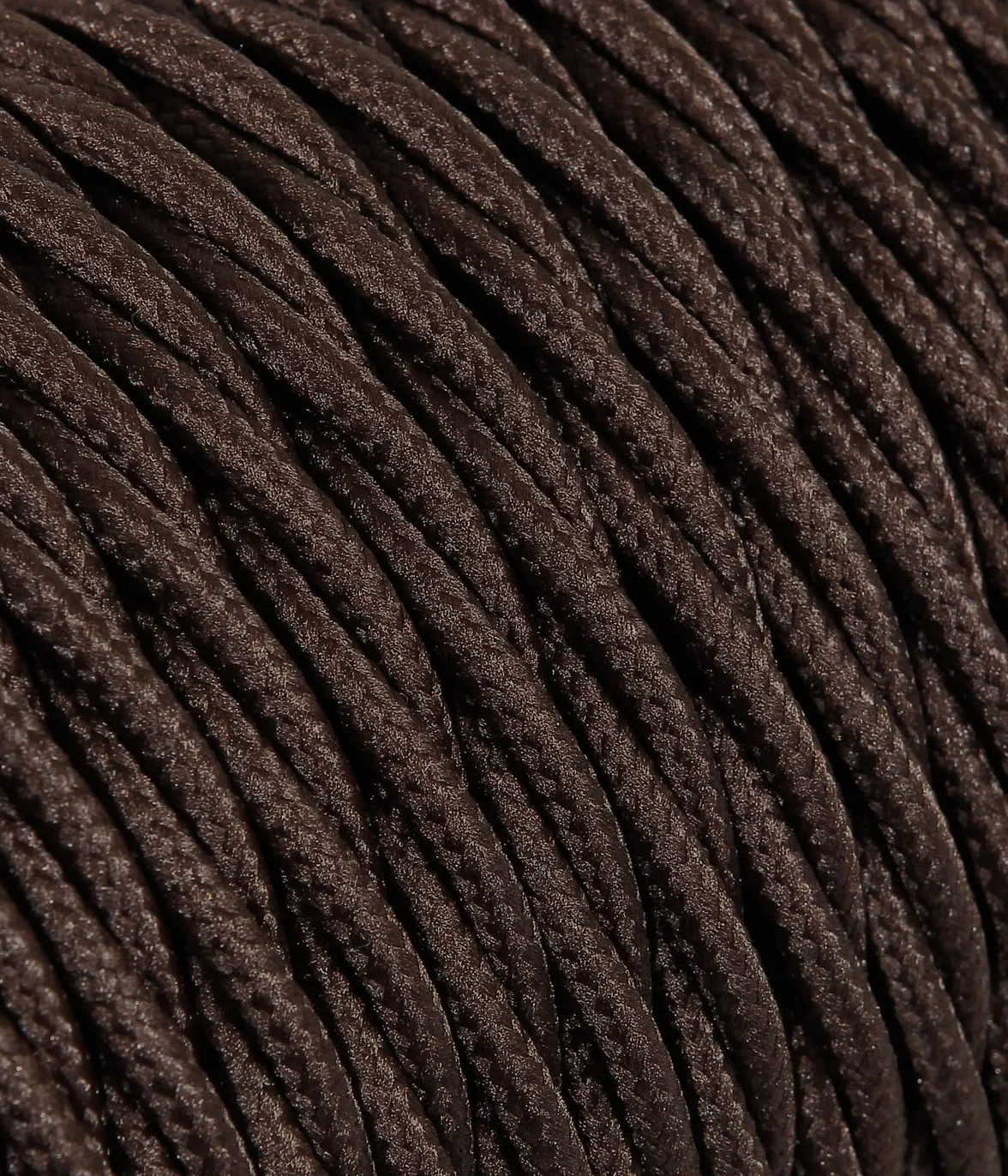 Kabel tekstylny do lampy, kabel materiałowy 3-żyłowy (3 x 1,50 mm²) - brązowy. Wyprodukowano we Włoszech (10 metrów)