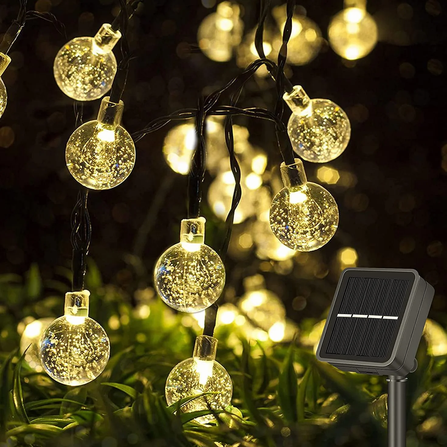 TANBOW SłOneczne łAńCuchy śWietlne, 15m 100 Leds, Wodoodporne Z 8 Trybami OśWietlenia łAńCuchy śWietlne Na Balkon, OgróD, Drzewa, Dekoracje Na Patio (CiepłA Biel)