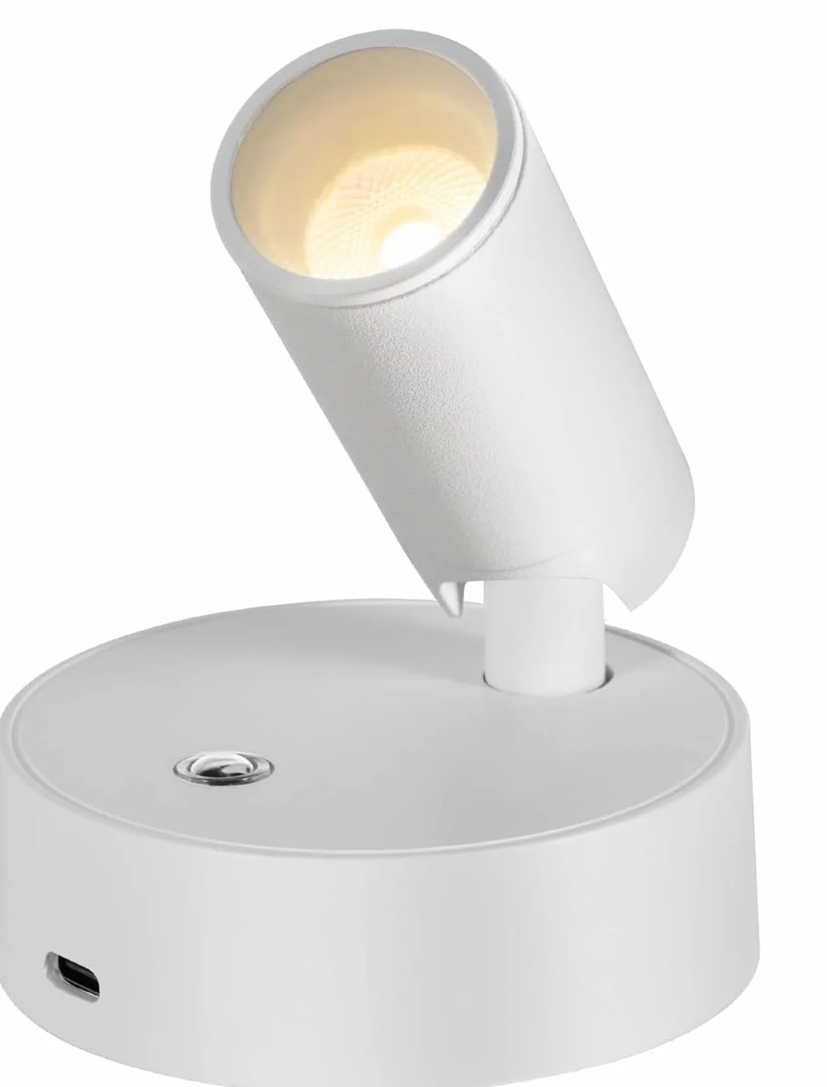 Cefrank Ściemnialny Bezprzewodowy Reflektor LED na baterie 4000K 2000mAh Czas pracy 320° Obrotowy 1 sztuka Biały, Lampy do czytania - Montowane na biurkach, szafkach, łóżkach