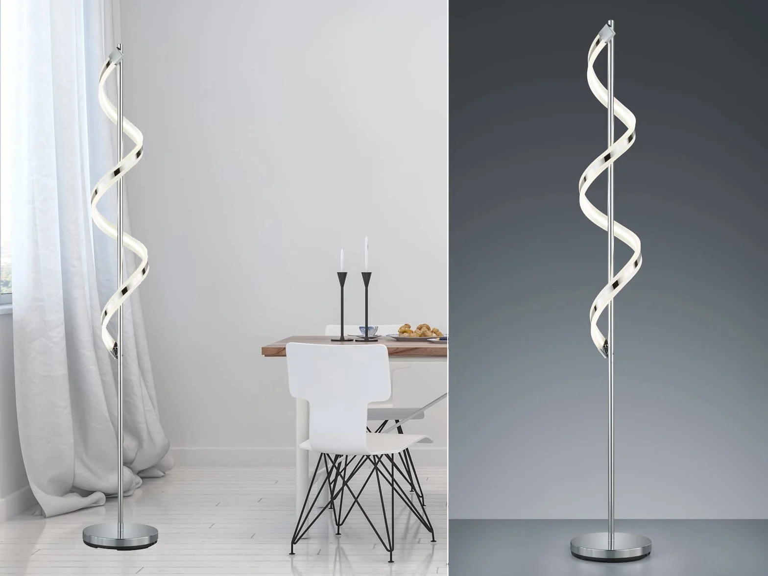 Trio Leuchten Sydney 472910106 lampa podłogowa LED chromowana metalowa z 20 W LED