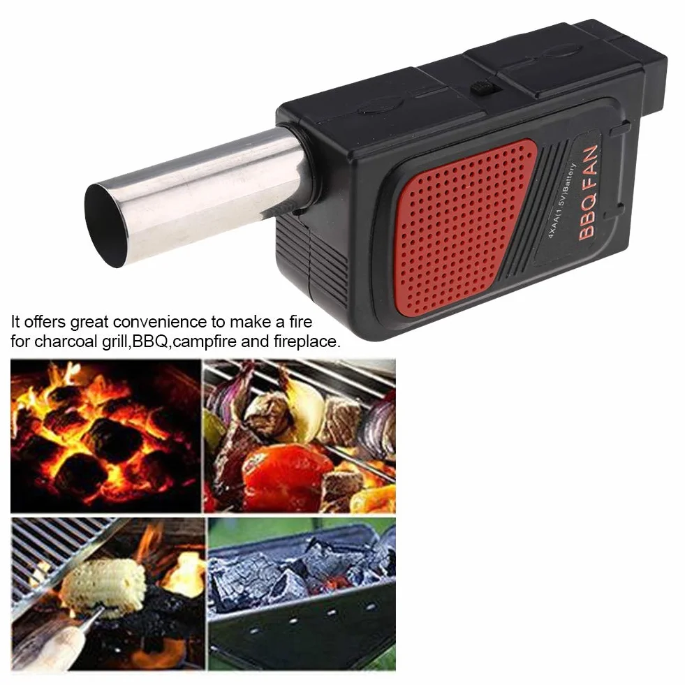 Przenośny elektryczny wentylator do grilla dmuchawa powietrza Bellows Tool piknik