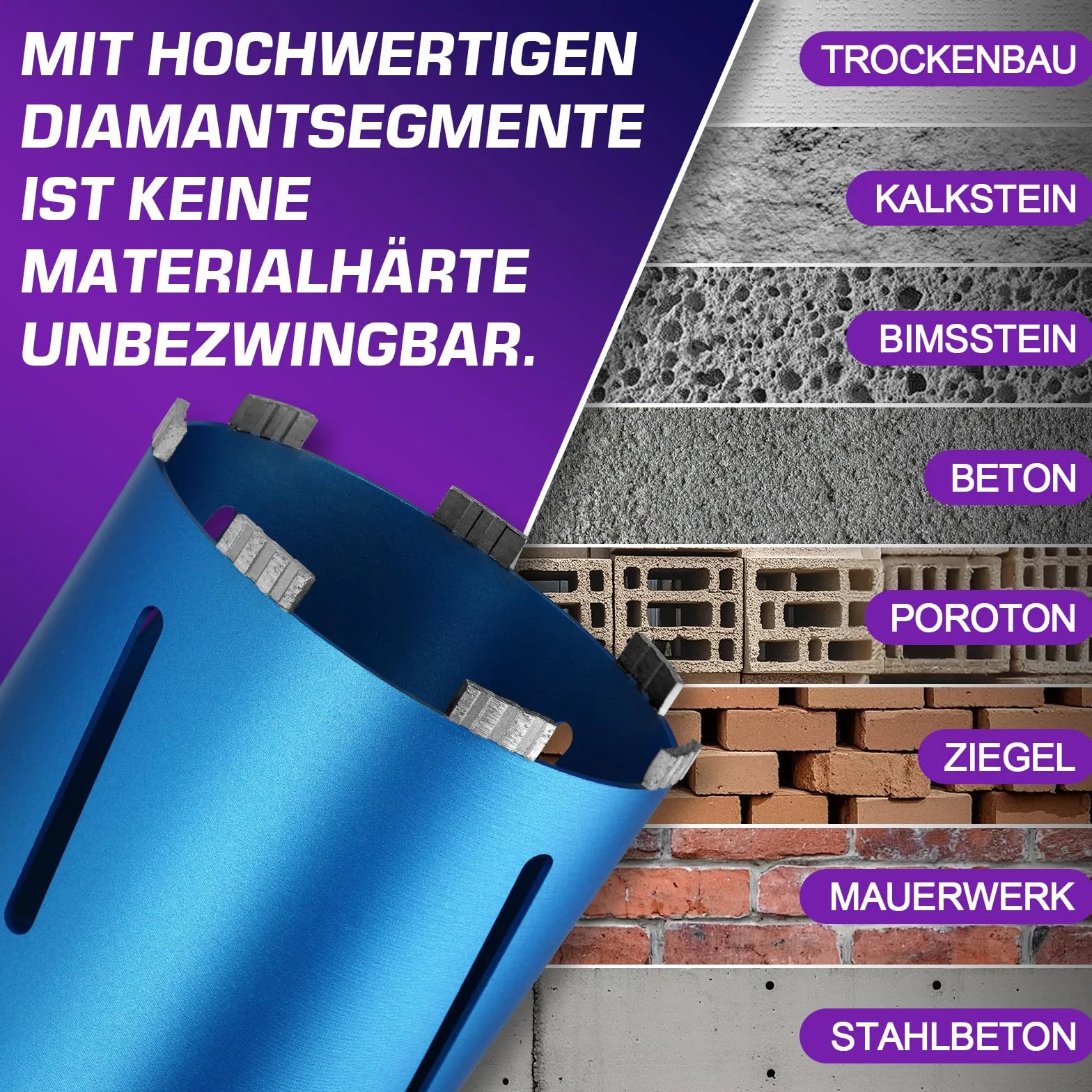 M22 | Ø 92 mm dł. 200 mm | koronka wiertnicza Turbo na mokro i sucho | z adapterem SDS Max | segment 10 mm | diamentowa koronka wiertnicza do puszek wiertło rdzeniowe do wiertarek rdzeniowych beton