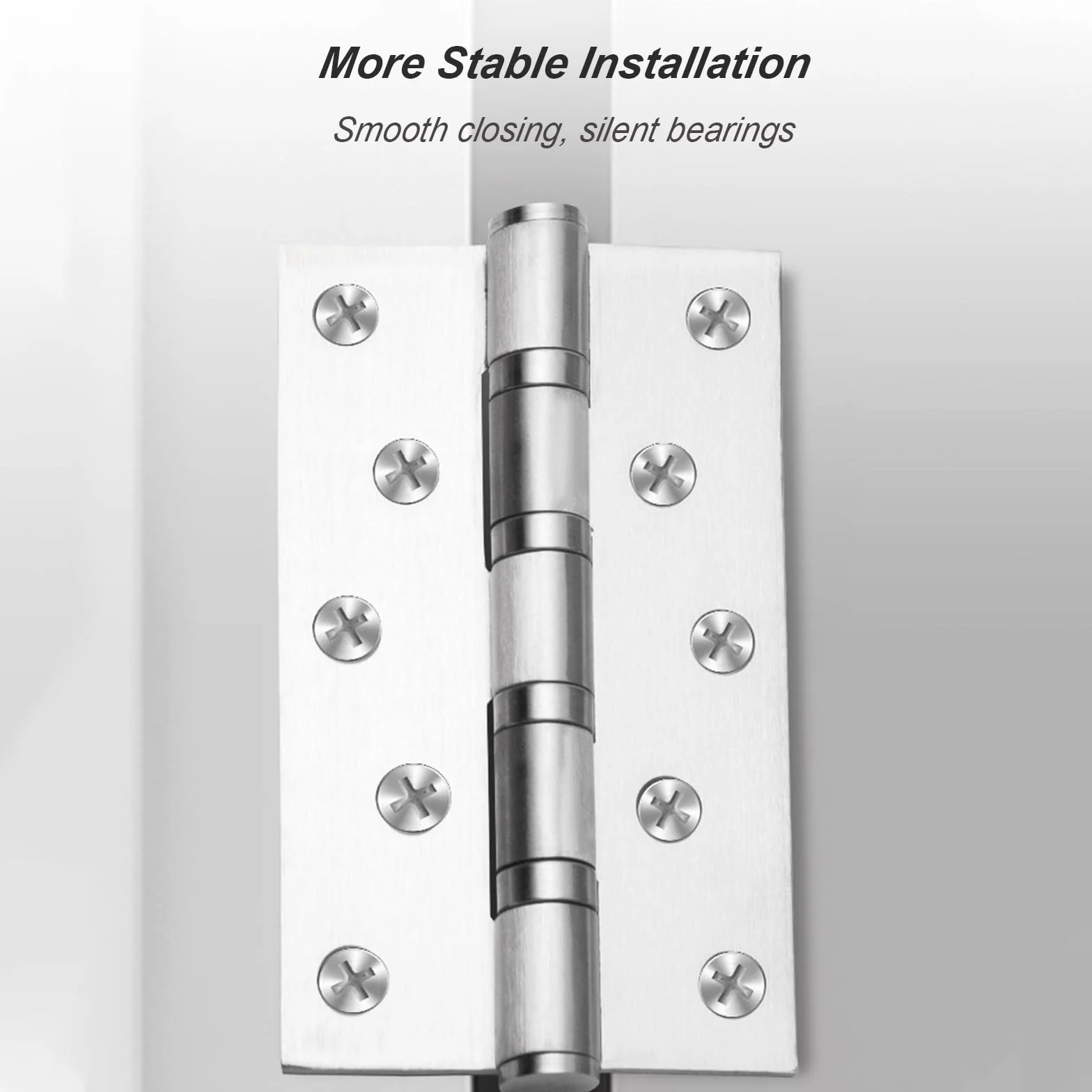 Thicker Narrow Full Mortise Butt Hinges for Interior Door, 5-inch (127 Mm), Stainless Steel Door Hinges, 4 Pack(Black)