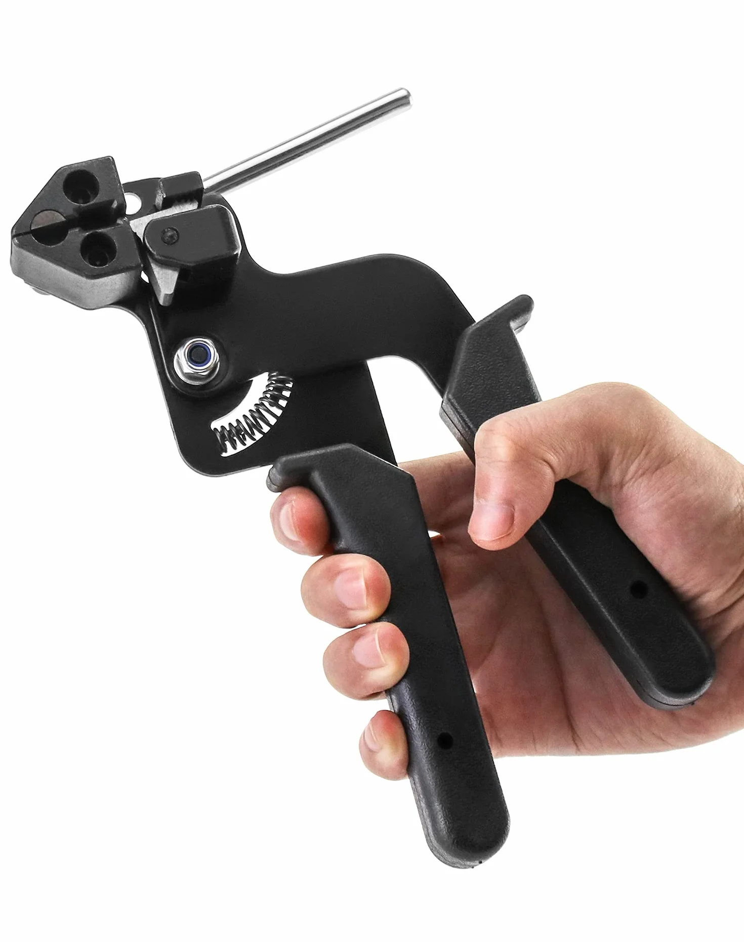 QWORK® Narzędzie do wiązania kabli ze stali nierdzewnej, do uszczelniania i cięcia wiązek ze stali nierdzewnej