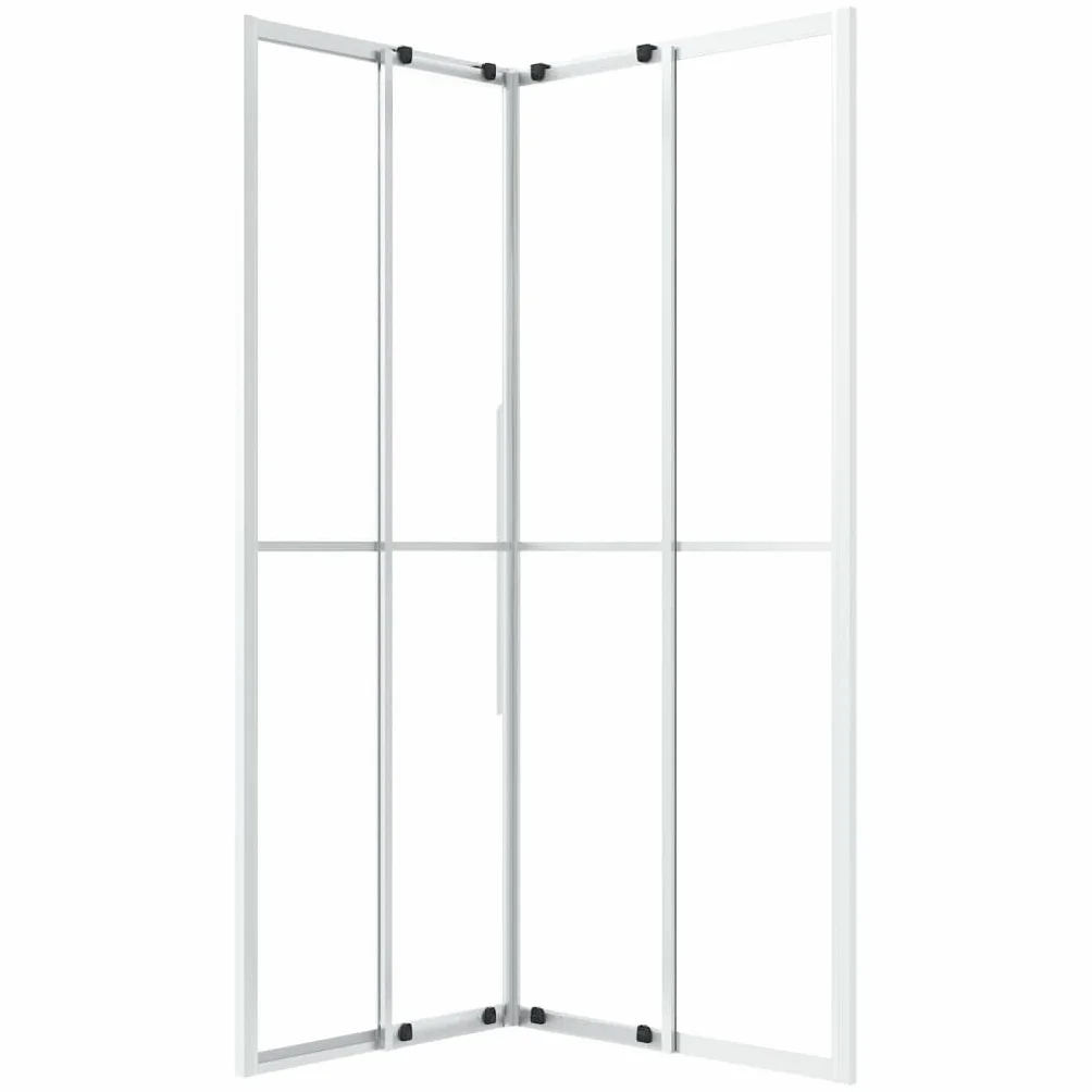 Kabina prysznicowa ESG matowa 90 x 70 x 180 cm do łazienki z ramą aluminiową i szkłem bezpiecznym, zajmuje mało miejsca montaż narożny, ciche rolki, ochrona przed rozpryskiwaniem, uszczelki