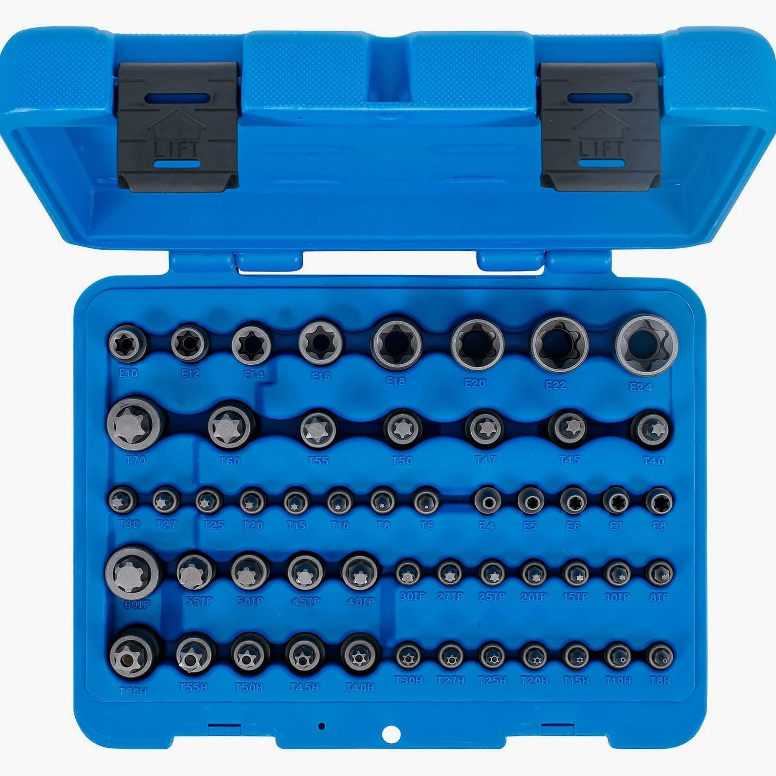 BGS 9839 | Zestaw nasadek do bitów i kluczy nasadowych | profil E / profil teowy (do Torx) / profil teowy (do Torx) z otworem / profil TP (do Torx Plus) | 52 szt