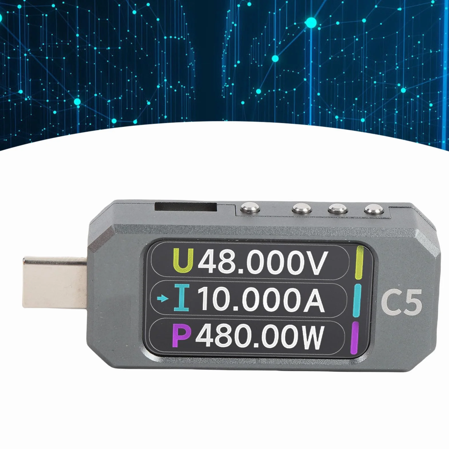Tester typu C Miernik napięcia prądu 1,47-calowy kolorowy ekran Woltomierz Amperomierz Obsługa USB PD3.1 EPR